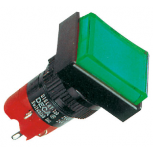 16mm Green Rectangular Pushbutton 1NO+1NC