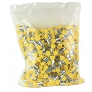 6mm Yellow Twin Bootlace Ferrules - Pack of 500