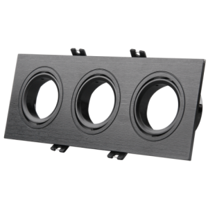 Square Plastic Recessed Downlight - 252MM x 93MM Black