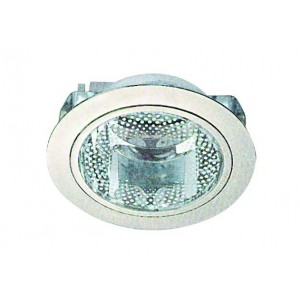 Satin Nickel CFL Downlighter with Glass 160x110mm 13W