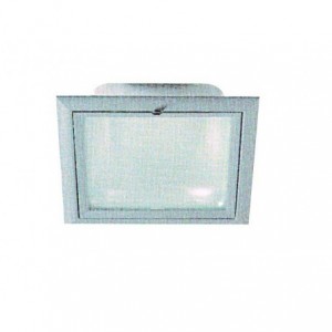 Satin Nickel CFL Downlighter with Glass 230x230x115mm 26W