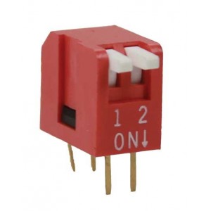2-WAY Dip Switch. Piano Type Red