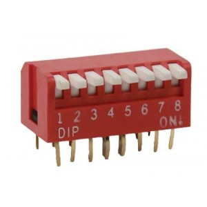 8-WAY Dip Switch. Piano Type Red