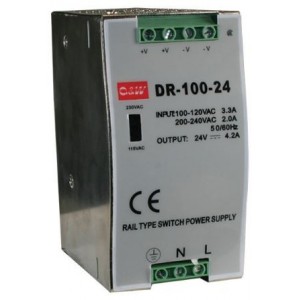 90-264VAC to 24VDC 4.2A DIN Mount Power Supply Unit
