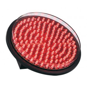230VAC 8W Red LED Traffic Light with Transparent Lens - 200mm