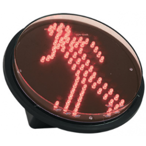 230VAC Red LED Pedestrian Light Static Trnsp Lens 200MM