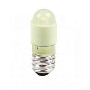 White E10 1 Chip LED 12VAC/DC