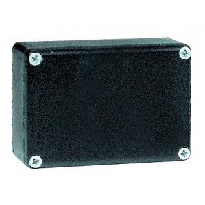 Black Plastic Box Without Ribs (112 x 62 x 25 mm)