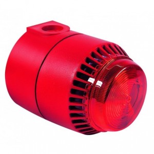 110-230VAC Sounder LED Beacon with 32 Tones- IP65- Red