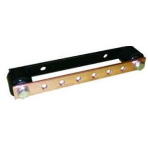 Earth Bar Mounted On Dumpy Insulators - 6 Holes with Mounting