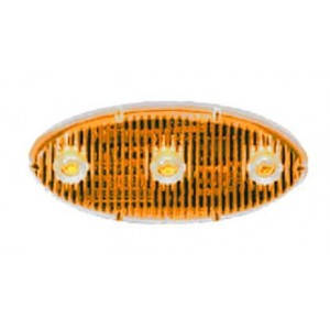 SELF ADH. AMBER-3xLED DIR. LIGHT-OVAL-12-24VDC-0.45A-120LM