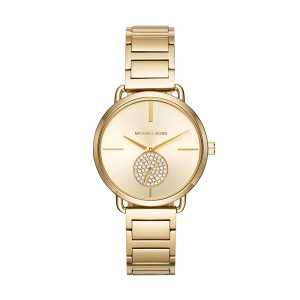 Michael Kors Women's Stainless Steel Quartz Watch With Leather Strap