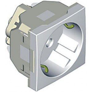 Single Schuko Socket 16A 250V For Trunking (W/O Cover)