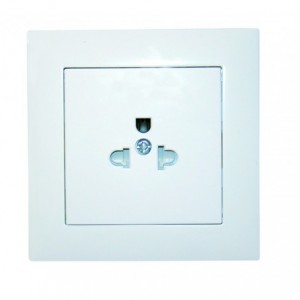 EURO/USA Socket 16A White For 3X3 Box