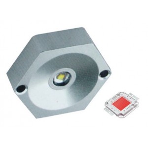 Mini Aluminium LED Lamp Red 1W 23.5x16.5mm