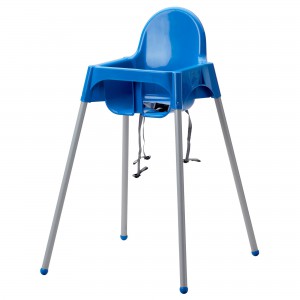 Baby Feeding Chair - White (Antilop High Chair) - Blue