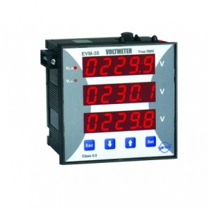 Three Phase Voltmeter 24-250VAC/DC 0-600VAC 96x96