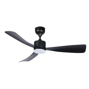 42-Inch 3-Blade Black Ceiling Fan with Remote Control and LED CCT