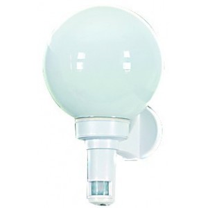 White Plastic Cast Light Fitting 100W C/W PIR