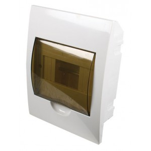 White DIN DB 6-Way Flush Mount with Door and Tray