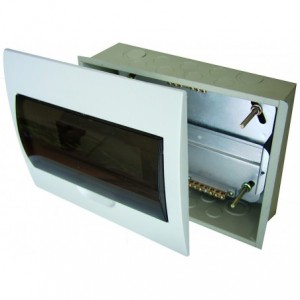 White DB 11-Way Flush Distribution Board with Inner Tray for 13mm MCBs