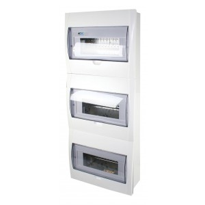 White DB 48-Way (3x16) Flush Distribution Board with Inner Tray for 13mm MCBs