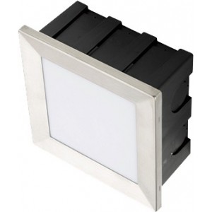 230VAC Warm White LED Recessed Wall Light IP65 135x135
