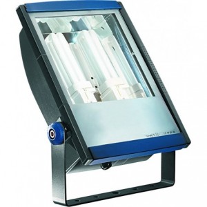 2 x 18W CFL Plastic Floodlight with Lamps IP65