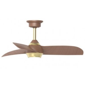 36-Inch Ceiling Fan Wood and Gold 3-Blade with Remote and LED Light