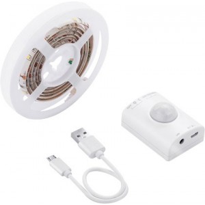 1-Meter Daylight White Strip Motion Sensor Lithium Battery Light