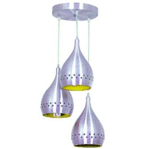 3 Tier Aluminium Pendant Light Fitting - Yellow Inner Coating