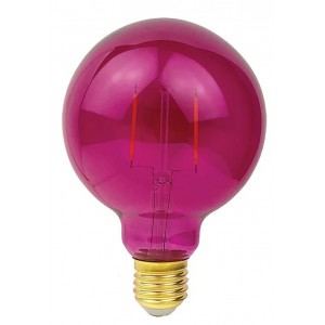 230VAC 2W G95 Transparent Purple LED Lamp Dimmable E27