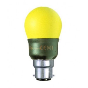 Yellow B22 Golf Ball Softlight 7W 230V 8000hrs
