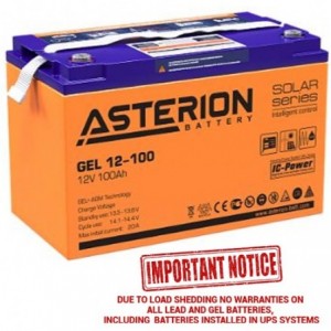 12V 100AH Agm Lead Acid + Gel Solar Battery C/W LCD