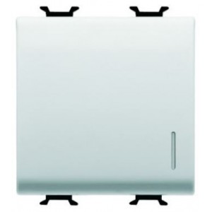 Push-Button 2M 1P NO 16A Illuminated Local White