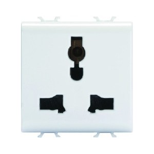 Chorus 2M Multi-STD Socket Module 2P+E 250/125VAC White