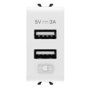 Chorus 1M USB 2-Port Charger Module 5VDC 3A White