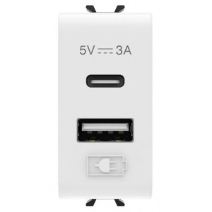 Chorus 1M USBA and USBC Charger Module 5VDC 3A White