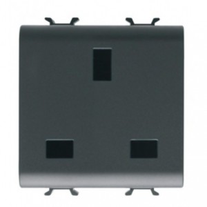 Chorus 2M 2P+E British 13A 250V Socket Black
