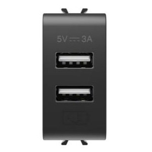 Chorus 1M USB 2-Port Charger Module 5VDC 3A Black
