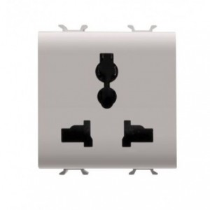 Chorus 2M Multi-STD Socket Module 2P+E 250/125VAC Satin Beige