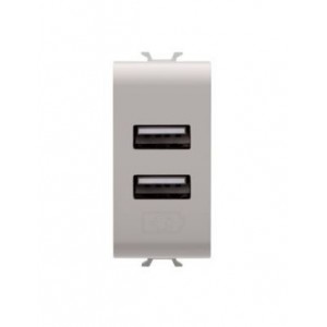 Chorus 1M USB 2-Port Charger Module 5VDC 2.1A Satin Beige