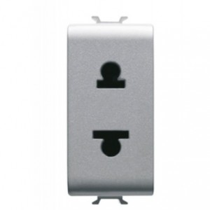 Chorus 1M 2P+E Euro-USA 15A 250/125V Socket Titanium