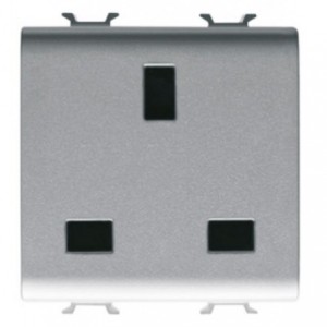 Chorus 2M 2P+E British 13A 250V Socket Titanium
