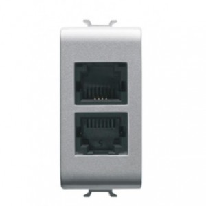 Chorus 1M RJ11 Double Outlet Telephone Connection Titanium