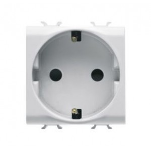Chorus 2M 2P+E German 16A 250V Socket Satin White