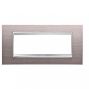 Chorus Lux 6-Gang Cover Plate Brushed Aluminium