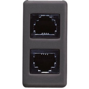 Phone Socket Outlet Double RJ11 ISDN SY/BK