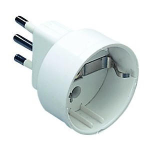 16A 2P+E Adaptor with 1 Unel Outlet White