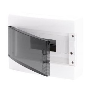 Grey Surface DB 1x12M Clear Door IP40 with Terminal Block